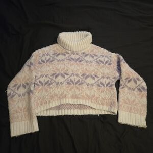 Wild Fable Cowl Neck Sweater - Cream, Pink, and Lavender